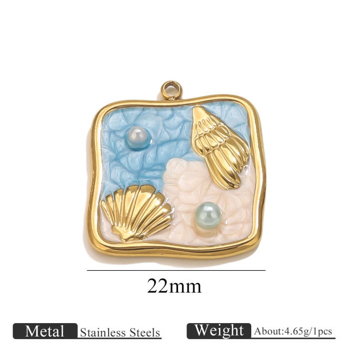 Cross-Border Stainless Steel New Oil-Drip Turtle Strawberry Crab Pendant DIY Bracelet Necklace Jewelry Hanging Ornament