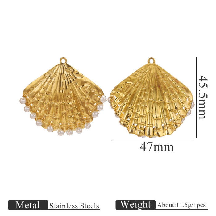 Stainless Steel Ocean Series Large Conch Shell Pendant DIY Handmade Jewelry Accessories Wholesale