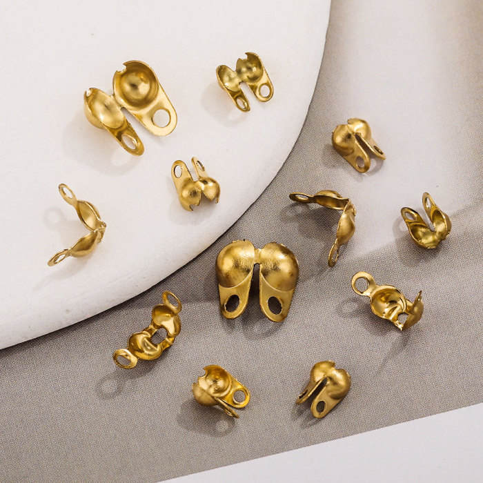 Stainless Steel Vacuum Color Retention Gold Plated Bead Clasp Titanium Steel Bead Chain Clasp Pearl Necklace Bead Clasp DIY Jewelry