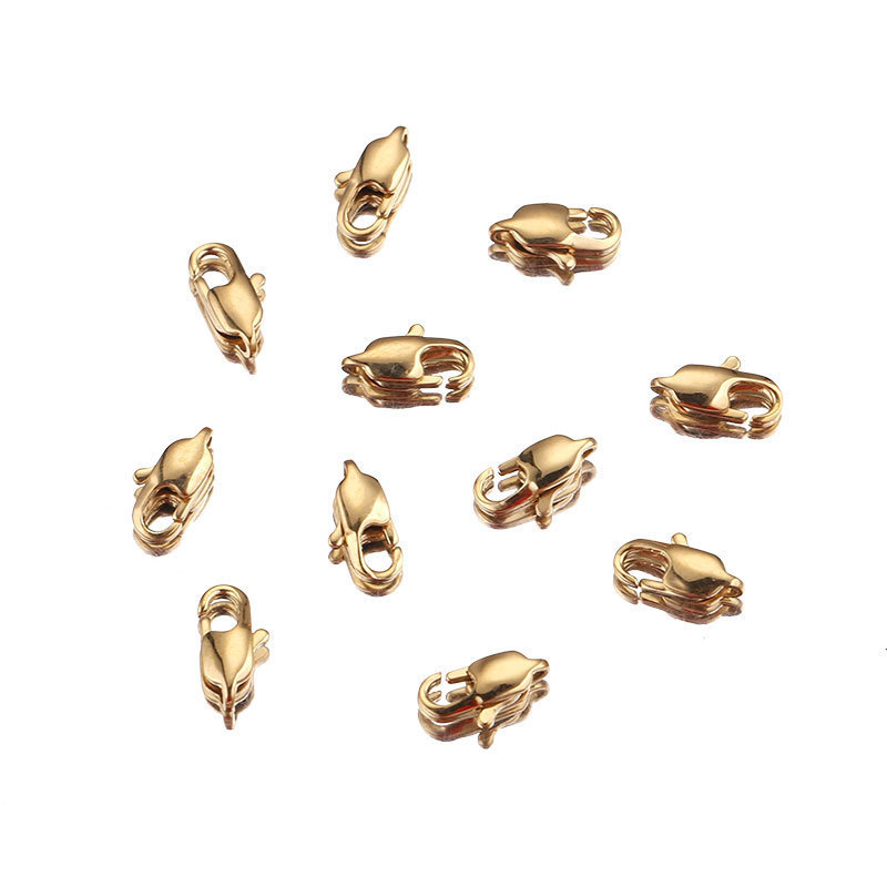Stainless Steel Polished Japanese Clasp Rectangle Clasp Vacuum Electroplated Gold Lobster Clasp Titanium Steel DIY Bracelet Clasp
