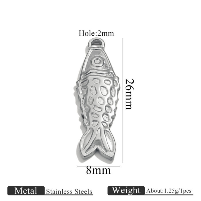 Cross-Border Stainless Steel Jewelry Accessories Fish Crab Coconut Tree Pendant DIY Handmade Accessories Jewelry Accessories Wholesale