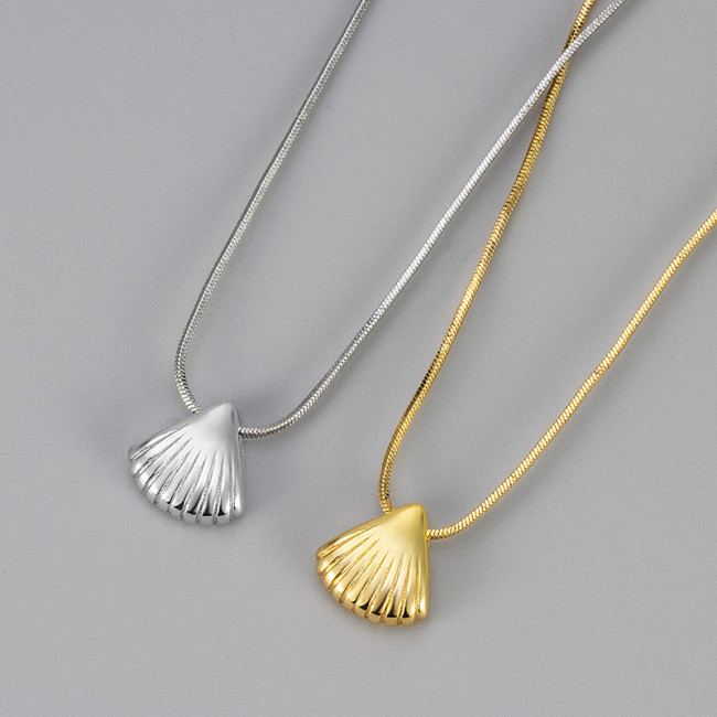European and American Hot-Selling Fashion Personality Versatile Simple Elegant Minimalist Style Shell Pendant Collarbone Chain Cross-Border Trendy Necklace