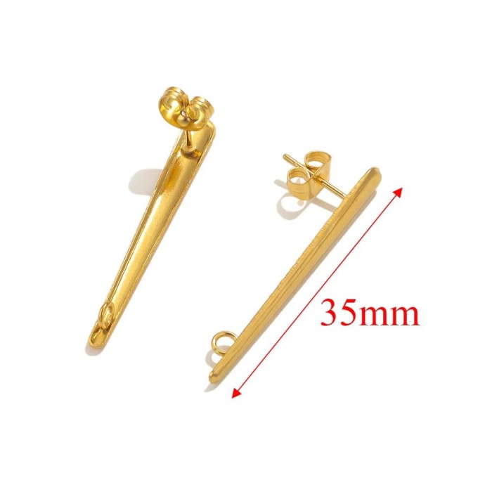 18K Stainless Steel Pearl Earring Accessories Irregular Korean Style Simple Earrings Niche Design DIY Earring Accesso...
