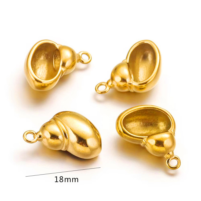 3D Stainless Steel Shell Pendant Conch Ocean Series Bracelet Necklace Material Titanium Steel DIY Jewelry Accessories Factory