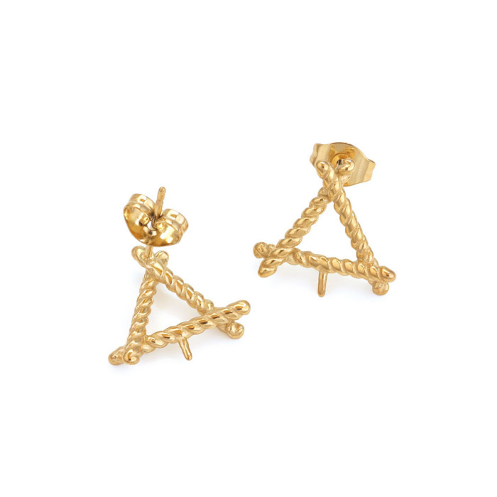 Stainless Steel 18K Gold Vacuum Plated Triangle Stud Earrings DIY Earrings Jewelry Making Earrings Studs