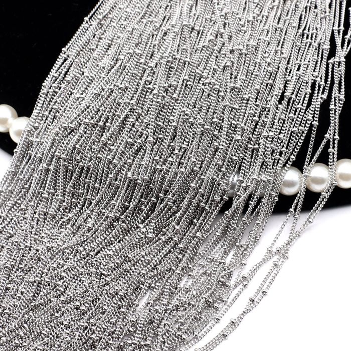 Bead Chain with Beads Stainless Steel Chain Round Bead Chain O-shaped Chain DIY Handmade Jewelry Accessories