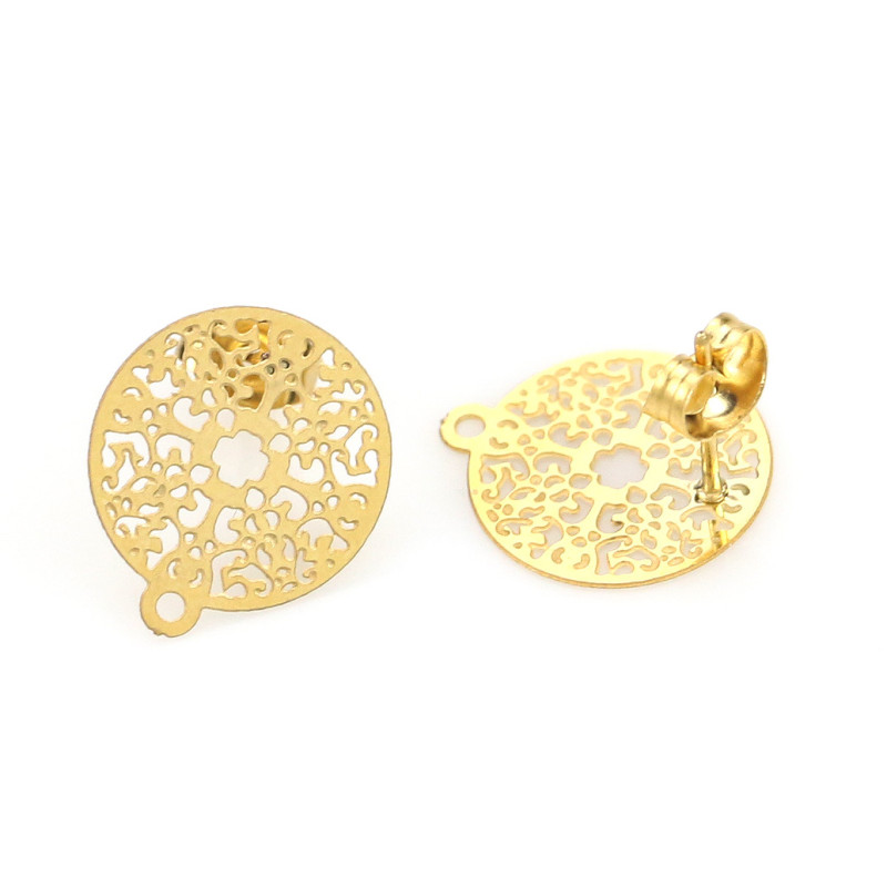Earring Accessories Stainless Steel Hollow Pattern with Hanging Earring Accessories DIY Jewelry Accessories Handmade Jewelry Wholesale