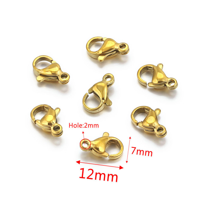 304 Stainless Steel Lobster Clasp Connector Dog Clasp DIY Jewelry Accessories Electroplated Necklace Clasp Bracelet Clasp