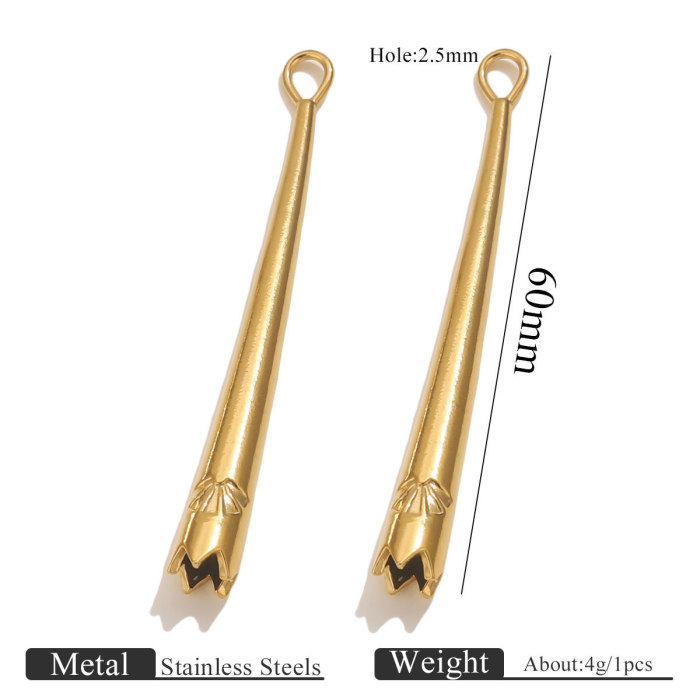 European and American Cross-Border Long Pendant Sports Style Titanium Steel Jewelry DIY Vacuum Gold-Plated Stainless Steel Jewelry Accessories