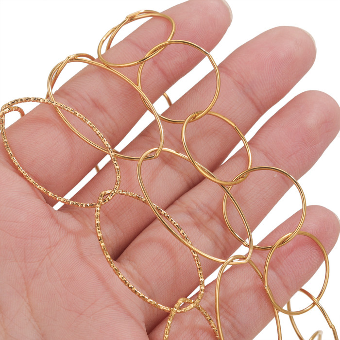 Simple Large Chain Electroplated 18K Real Gold Korean Handmade Chain DIY Jewelry Accessories Necklace Bracelet