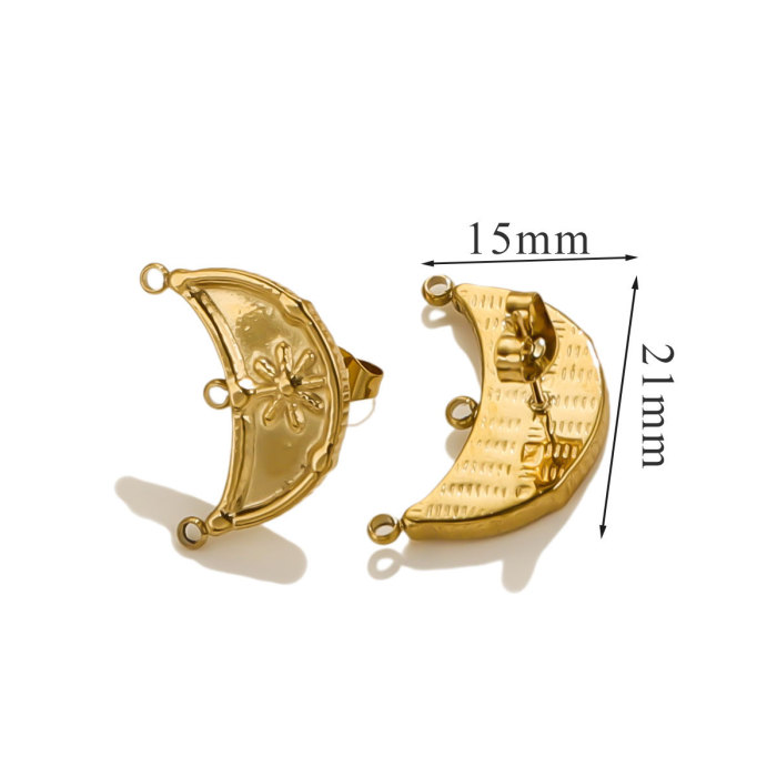 14K Gold Plated Stainless Steel Niche Earring Accessories Fashionable Hanging Open Hoop Simple DIY Earrings Wholesale