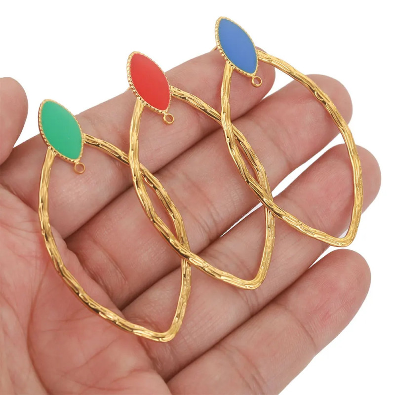 Stainless Steel Oval Rectangle Oil Drop Earrings DIY Earring Making Supplies Ear Studs Ear Posts Jewelry Accessories