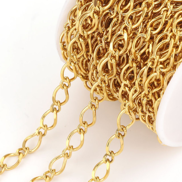 Stainless Steel Knotted Chain 1:1 Geometric Oval Gold Color Retention Chain Jewelry Chain DIY Necklace Bracelet Jewelry Accessories