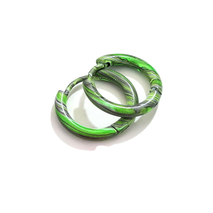 Stainless Steel Enamel Colorful Lacquer Piercing Ear Cuff Titanium Steel Classic Niche Gradient Ear Clip Ear Cuff, Br...