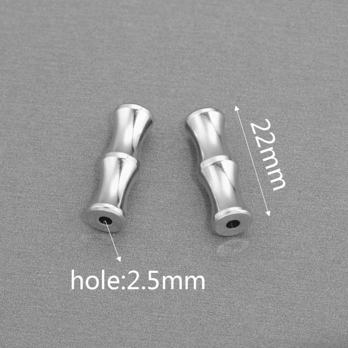 Stainless Steel Bamboo Joint Wine Cup Bullet Beads Long Beads Titanium Steel Loose Beads Spacer Beads DIY Handmade Je...