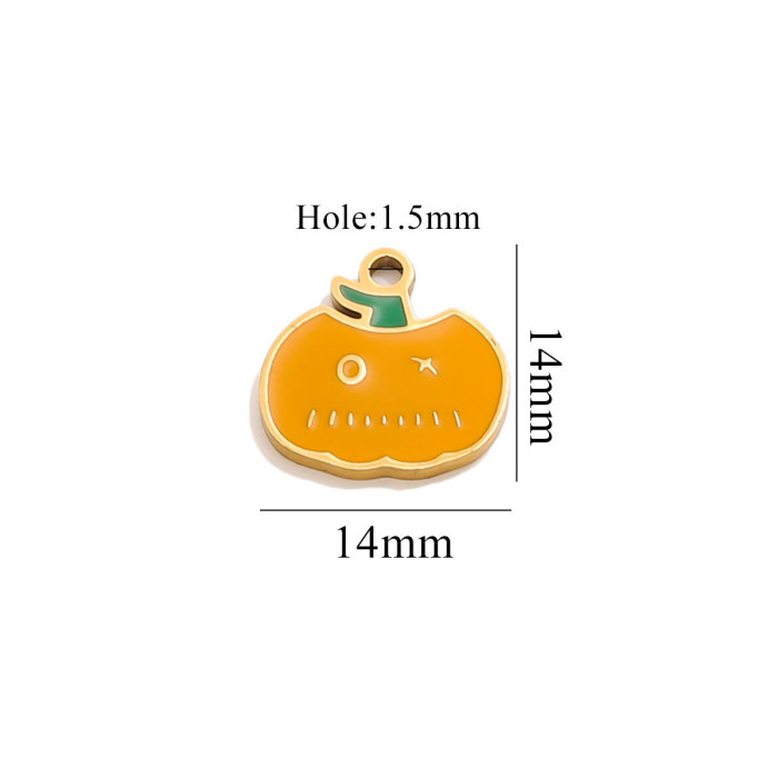 Halloween Pumpkin Lantern Dark Little Ghost Funny Cartoon Cute Pendant DIY Stainless Steel Accessories Jewelry Pendant