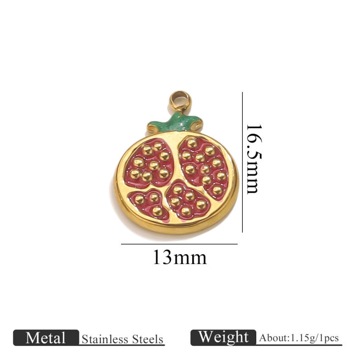 Cross-Border Stainless Steel New Oil-Drip Turtle Strawberry Crab Pendant DIY Bracelet Necklace Jewelry Hanging Ornament