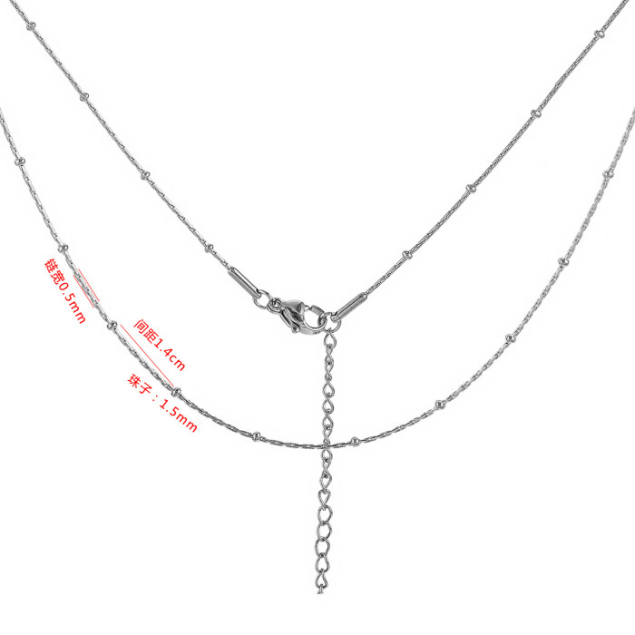 Stainless Steel Hammered Necklace Geometric Pendant Simple Design High-end Niche DIY Jewelry Chain Clavicle Chain Wholesale