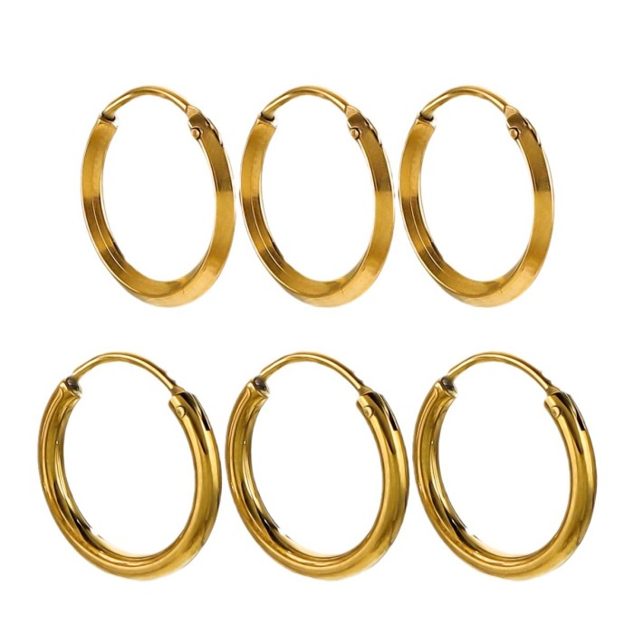 Minimalist Cool Style Simple Circle Elegant Round Circle Square Line Earrings for Women 2024 New Autumn Winter Ear Ho...