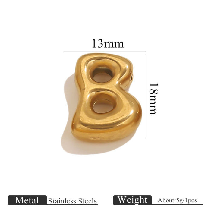 Stainless Steel Gold Q Version Cute Diy26 English Alphabet Pendant Necklace Jewelry Accessories