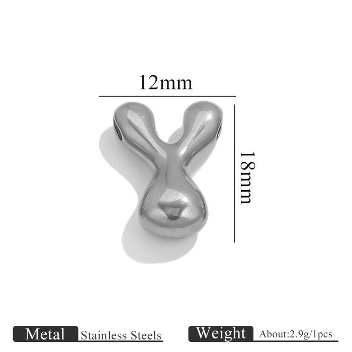Stainless Steel Gold Q Version Cute Diy26 English Alphabet Pendant Necklace Jewelry Accessories