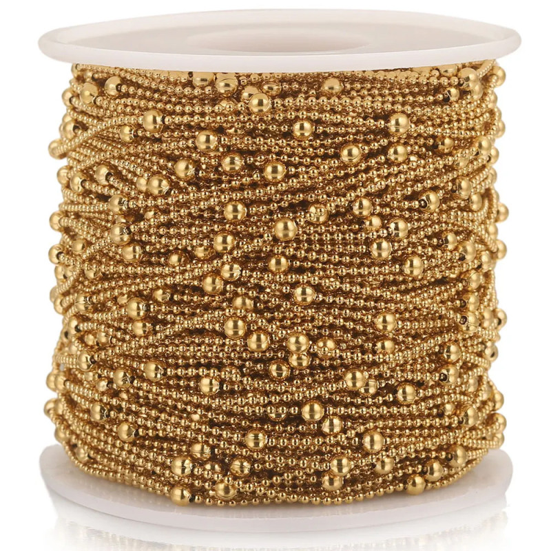 Stainless Steel Bead Chain Bead Chain Stainless Steel Chain Round Bead Chain DIY Necklace Bracelet Making Jewelry Accessories