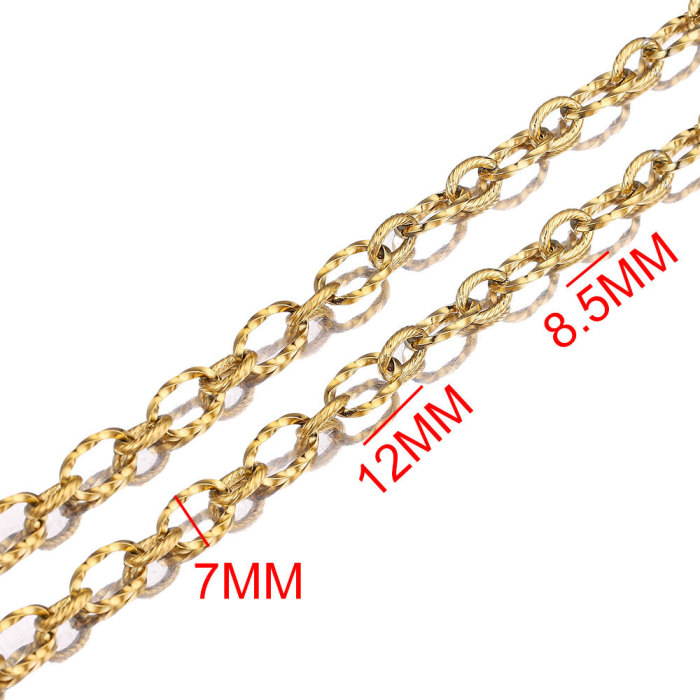 Stainless Steel Vacuum Gold Spiral 1:1 Chain Bulk Chain Gold Chain DIY Hip Hop Bag Necklace Bracelet Wholesale