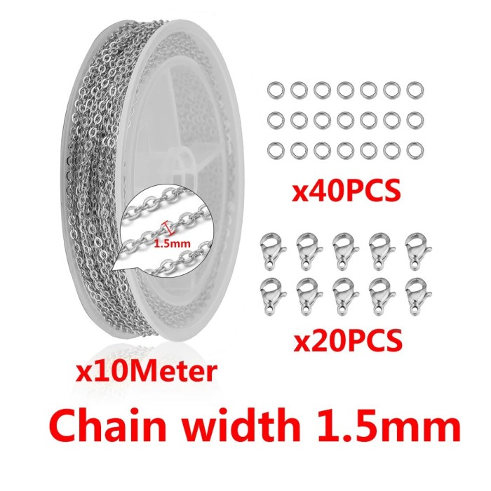 Cross-Border New Product Cross Chain Matching Lobster Clasp Open Ring Set DIY Handmade Necklace Bracelet Jewelry Accessories