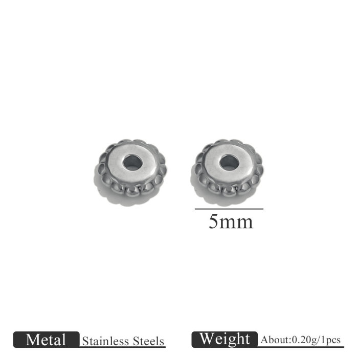 Stainless Steel Perforated Wheel Spacer Beads Gear Spacer Beads DIY Bracelet Spacer Bead Material Wholesale