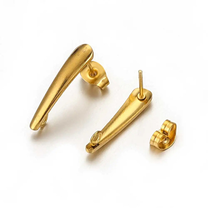 18K Stainless Steel Pearl Earring Accessories Irregular Korean Style Simple Earrings Niche Design DIY Earring Accesso...