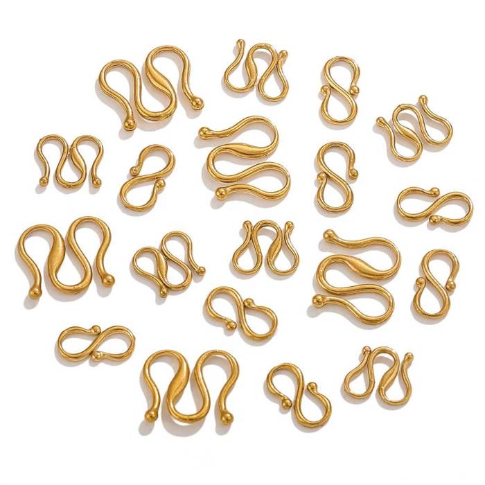 Stainless Steel 18K Gold Plated Color Retention M Clasp S Clasp Bracelet Necklace End Connector Handmade DIY Jewelry...