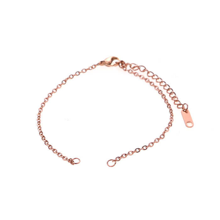 2mm Stainless Steel DIY Bracelet Adjustable Bracelet Accessories Real Gold Plated Semi-finished Basic Chain Size Can Be Customized