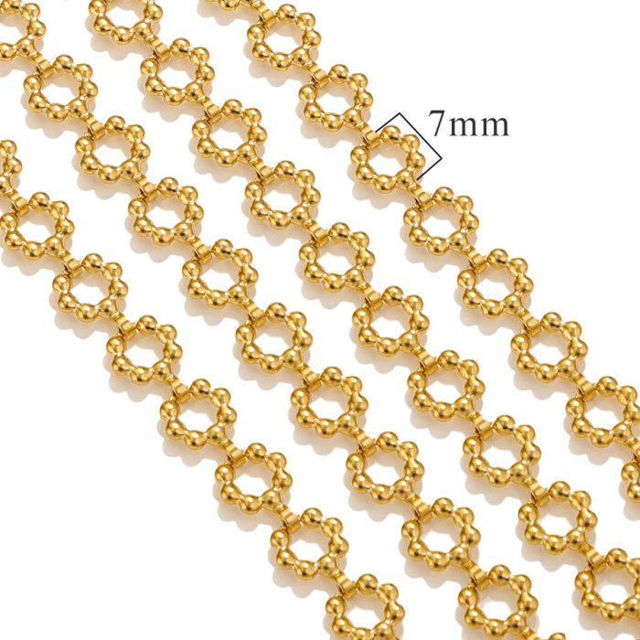 Stainless Steel Hip-Hop Multi-Style 18K Gold Meter Chain Titanium Steel Necklace Punk European and American Jewelry Cross-Border Wholesale
