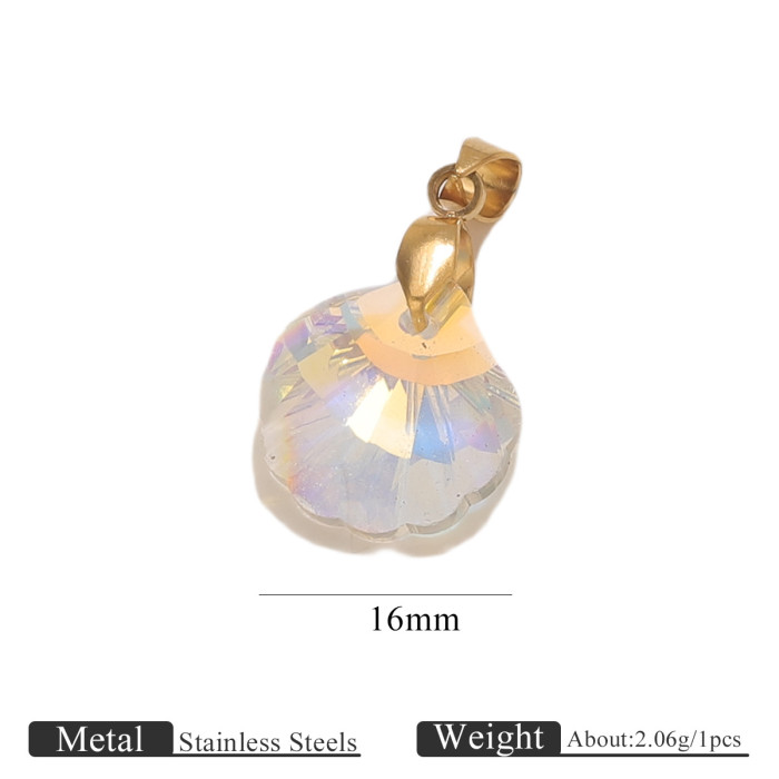 Crystal Pendant Starfish Pentagram Heart-shaped Hanging Pendant Stainless Steel Melon Seed Buckle Transparent Small Pendant DIY Jewelry Accessories