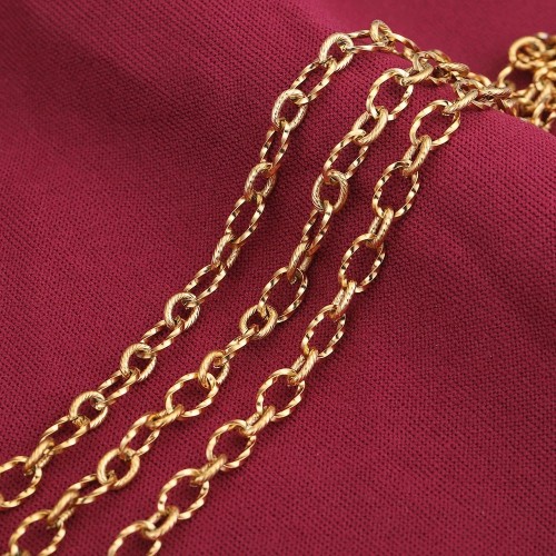 Stainless Steel Vacuum Gold Spiral 1:1 Chain Bulk Chain Gold Chain DIY Hip Hop Bag Necklace Bracelet Wholesale
