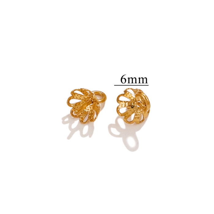 Stainless Steel Bead Cap Lotus Pistil Wrapped Pearl Pendant DIY Jewelry Accessories Bracelet Necklace Pendant Braided Rope Wholesale