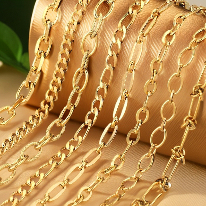 Multi-style Stainless Steel Thick Chain Jewelry DIY Handmade Bracelet Necklace Accessories Wholesale