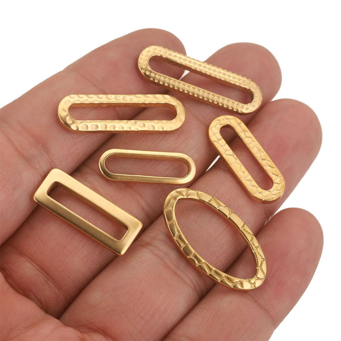 Stainless Steel Oval Rectangular Frame Earring Connectors DIY Jewelry Handmade Supplies Accessories Wholesale
