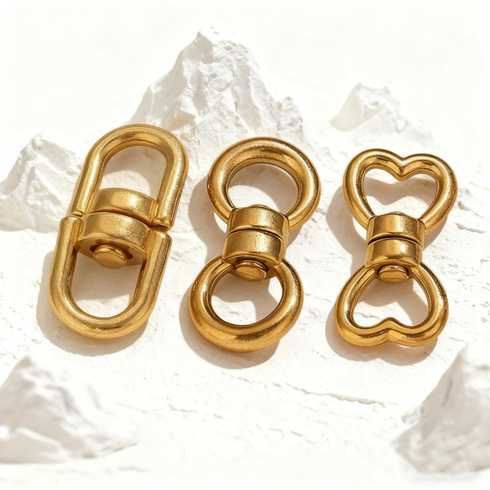 Stainless Steel Metal Swivel Clasp 8-Shaped Clasp Heart-Shaped Loop DIY Bracelet Bag Connector Jewelry Accessories Wh...
