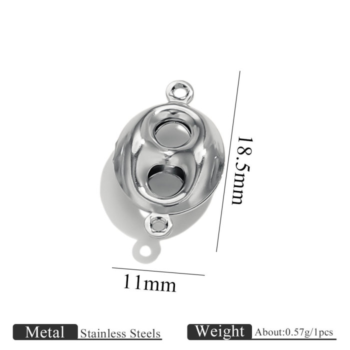 Stainless Steel Double Hole Hollow Pendant Heart-shaped Pentagram Bracelet Necklace Jewelry Handmade Connector Access...