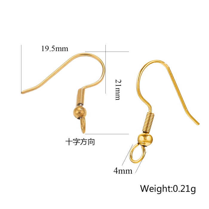 Stainless Steel Beaded Spring Ear Hooks Ear Hooks Earrings DIY Jewelry Accessories Hooks Jewelry Real Gold Plated Acc...