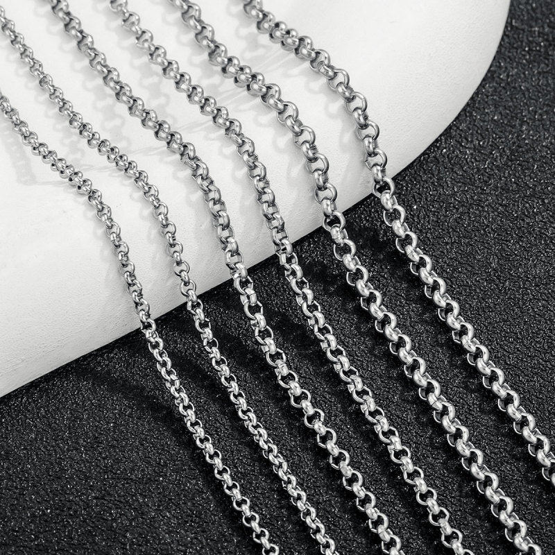 Mi Chain O-shaped Stainless Steel Round Pearl BL Chain DIY Titanium Steel Women's Collarbone Sweater Pendant Chain Waterproof Making