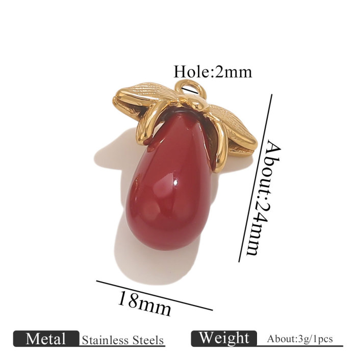 Stainless Steel Vacuum Electroplated Gold Water Drop Pendant DIY Handmade Accessories Wholesale, Necklaces