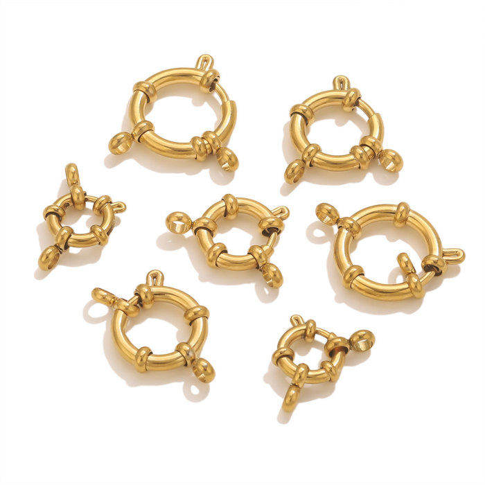 Stainless Steel Loop Slingshot Clasp Jewelry Accessories DIY Necklace Bracelet 18K Gold Plated Connector Clasp Color Retention Pendant Clasp