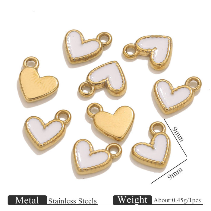 Stainless Steel Oil Drop Small Heart Pendant DIY Phone Small Hanging Ornament Accessories Heart Bracelet Earring Pendant Wholesale