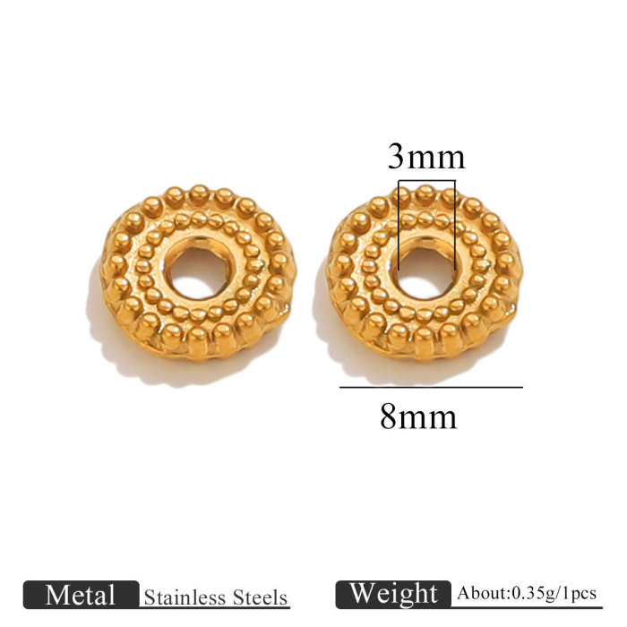 Stainless Steel Perforated Wheel Spacer Beads Gear Spacer Beads DIY Bracelet Spacer Bead Material Wholesale
