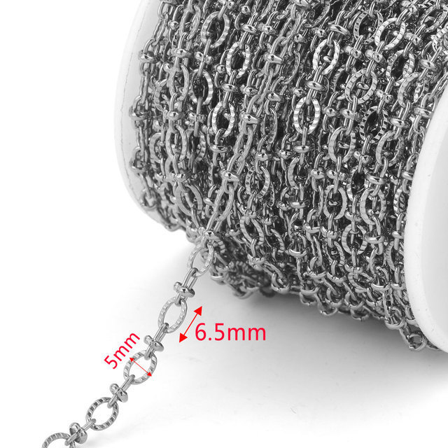Stainless Steel Cuban Chain Gold Plated Oval Handmade Chain DIY Necklace Bracelet Jewelry Making Accessories