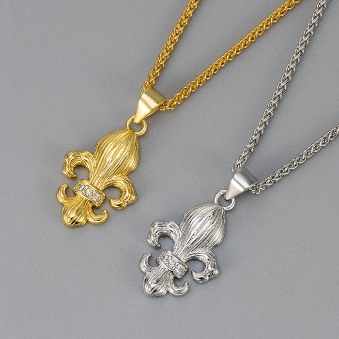 New Iris Flower Necklace for Women, Brushed Vintage Palace Style, High-End Elegant Collarbone Chain, Exquisite Niche Neck Chain