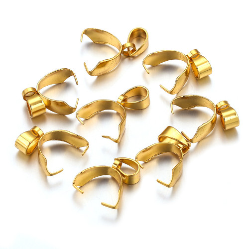 Stainless Steel Pendant Clasp Gold Melon Seed Clasp Jade Clip DIY Accessories Jadeite Jade Clip Wholesale