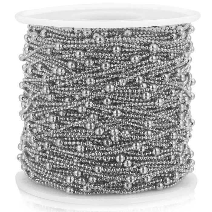Stainless Steel Bead Chain Bead Chain Stainless Steel Chain Round Bead Chain DIY Necklace Bracelet Making Jewelry Accessories